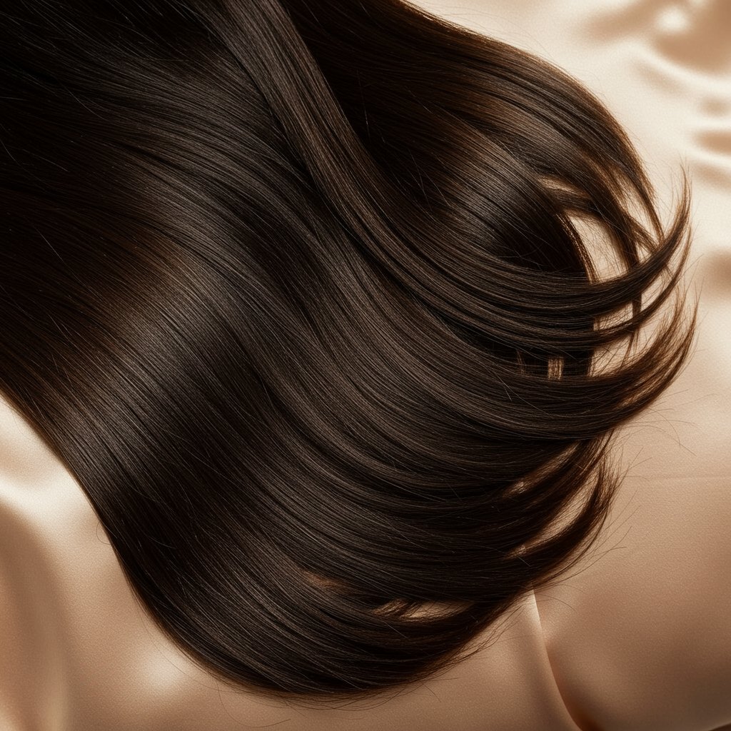 Shiny Healthy Hair On A Silk Pillowcase