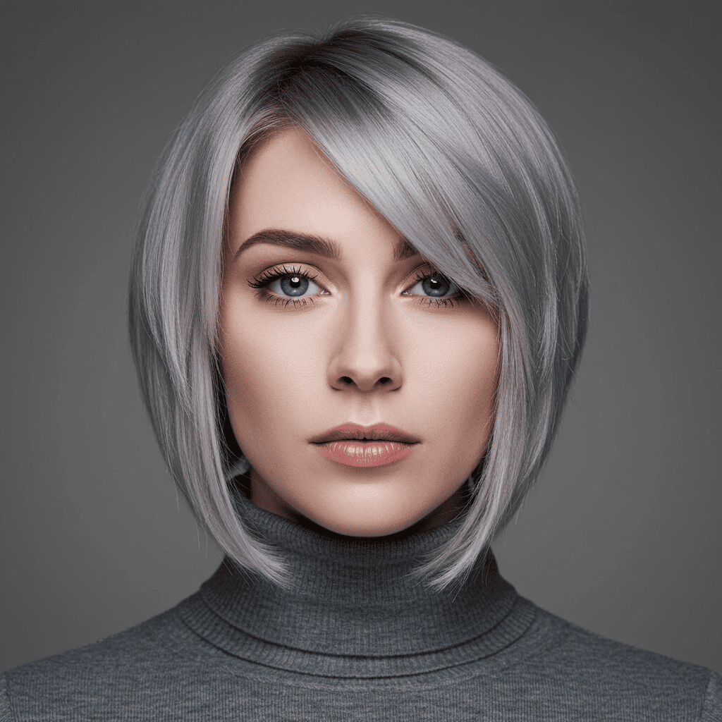 Ash Brown Bob Reverse Balayage