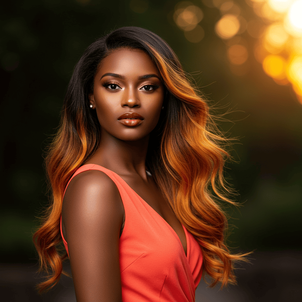 Sunset Tones Reverse Balayage