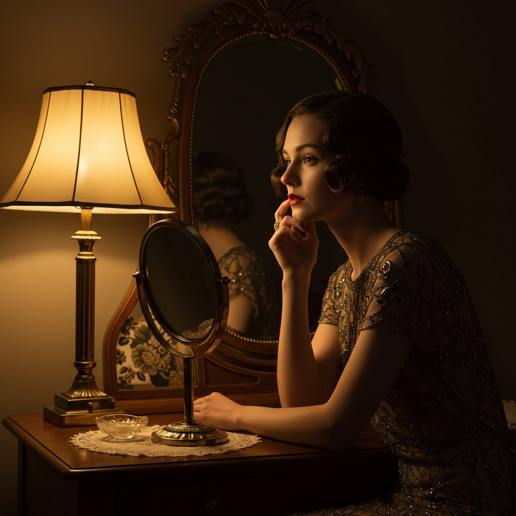Roaring Twenties Woman At Vanity