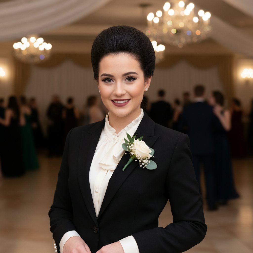 Sleek Feminine Pompadour