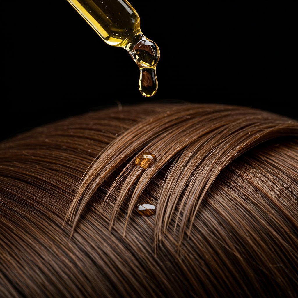 Close-Up-Of-Healthy-Hair-Ends-With-Oil-Droplet