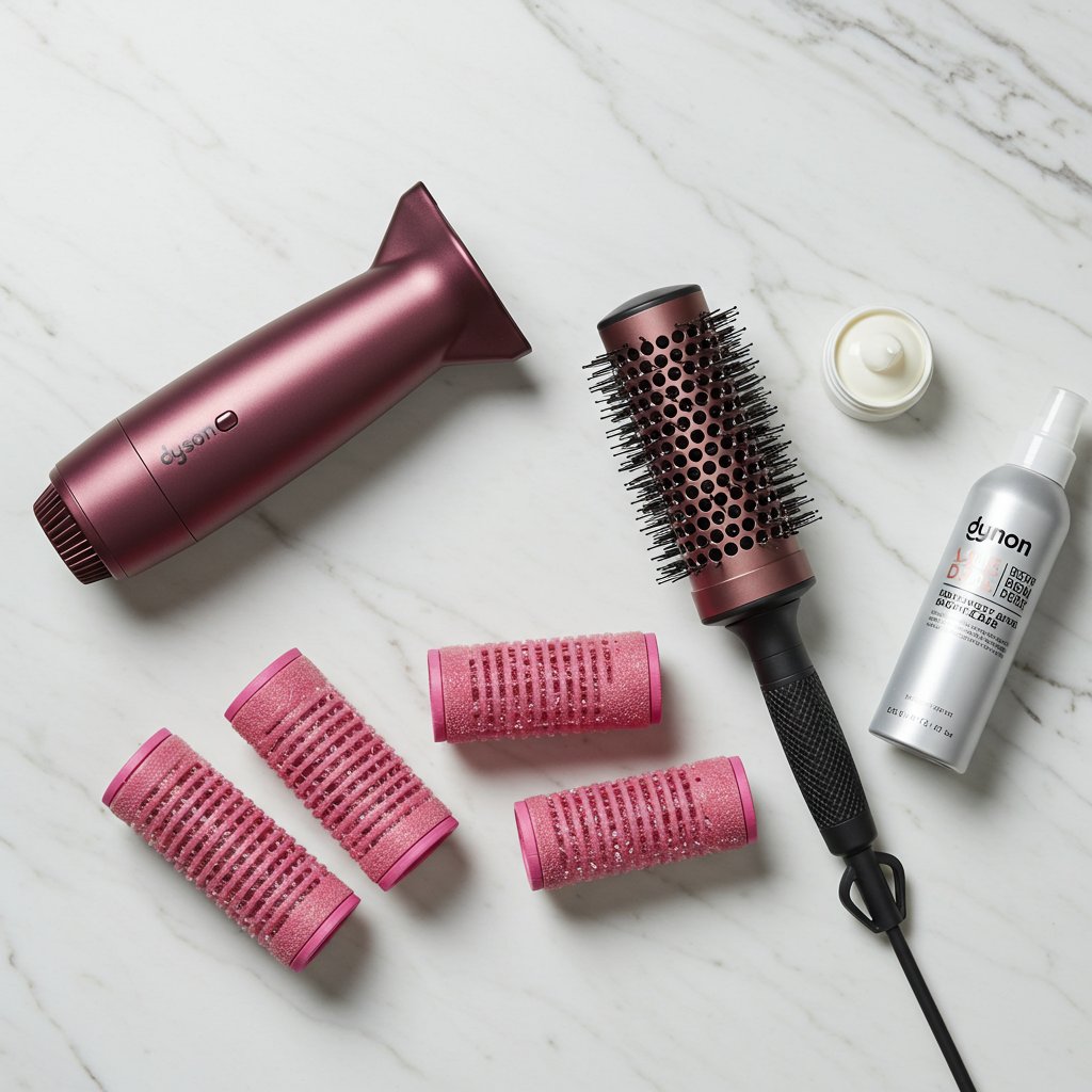 Flat-Lay-Of-Hair-Styling-Tools-For-Blowout