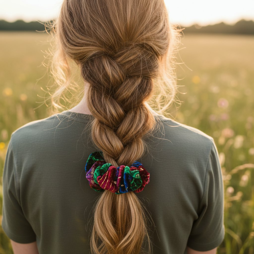 Scrunchie-Tied Braid