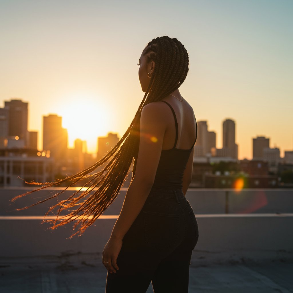 Confident-Woman-With-Flowing-Knotless-Braids