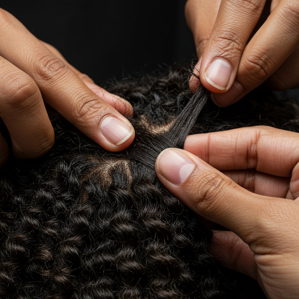 Stylist-Demonstrating-Feed-In-Braid-Technique