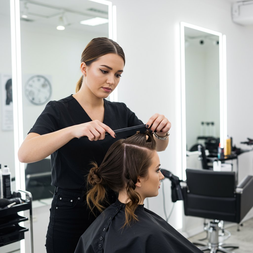 Stylist-Parting-Hair-For-Knotless-Braids