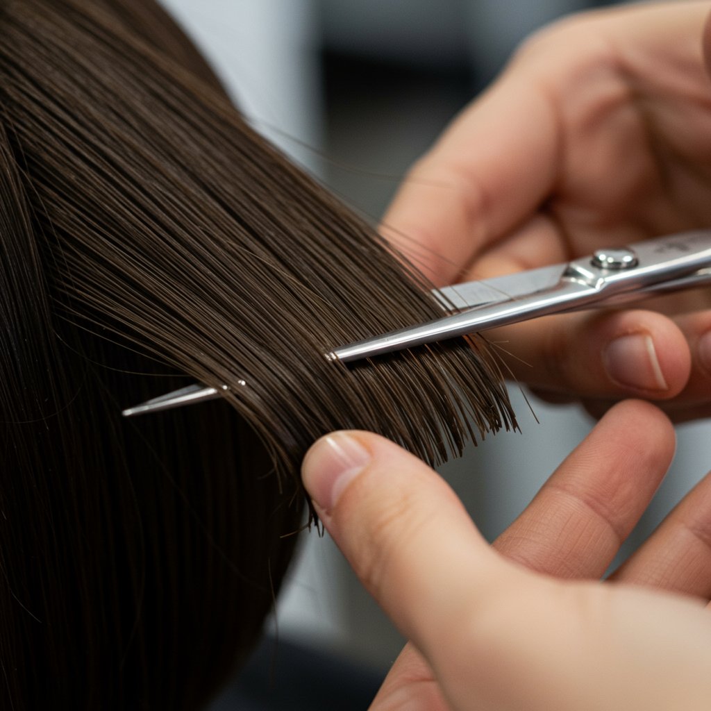 Stylist-Precisely-Trimming-Bob-Haircut