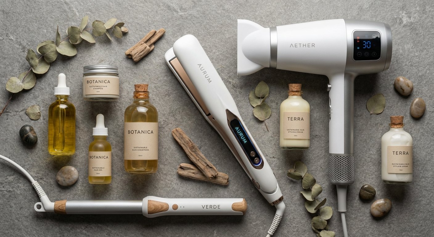 Sustainable Hair Tools Flatlay