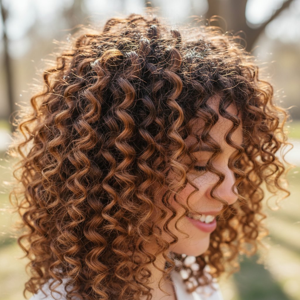Spiral Perm on Thick Hair