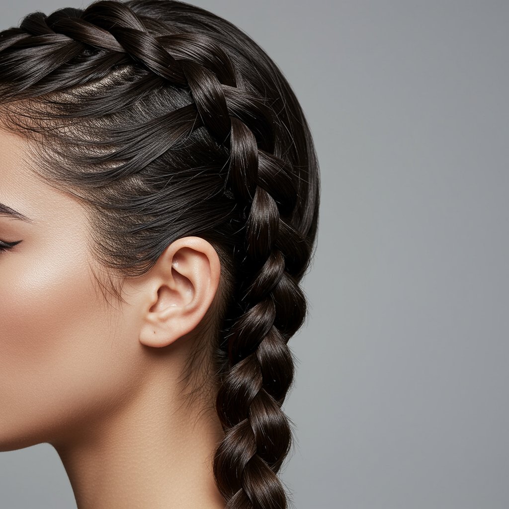 Classic Dutch Braid Close Up