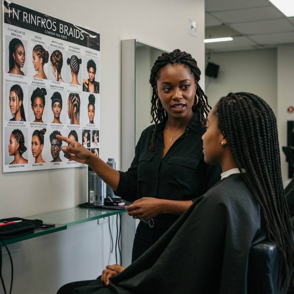 Hairstylist Consulting With Client