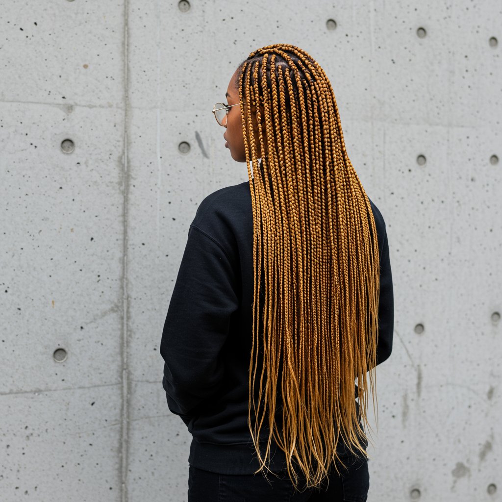 Woman With Trendy Knotless Braids