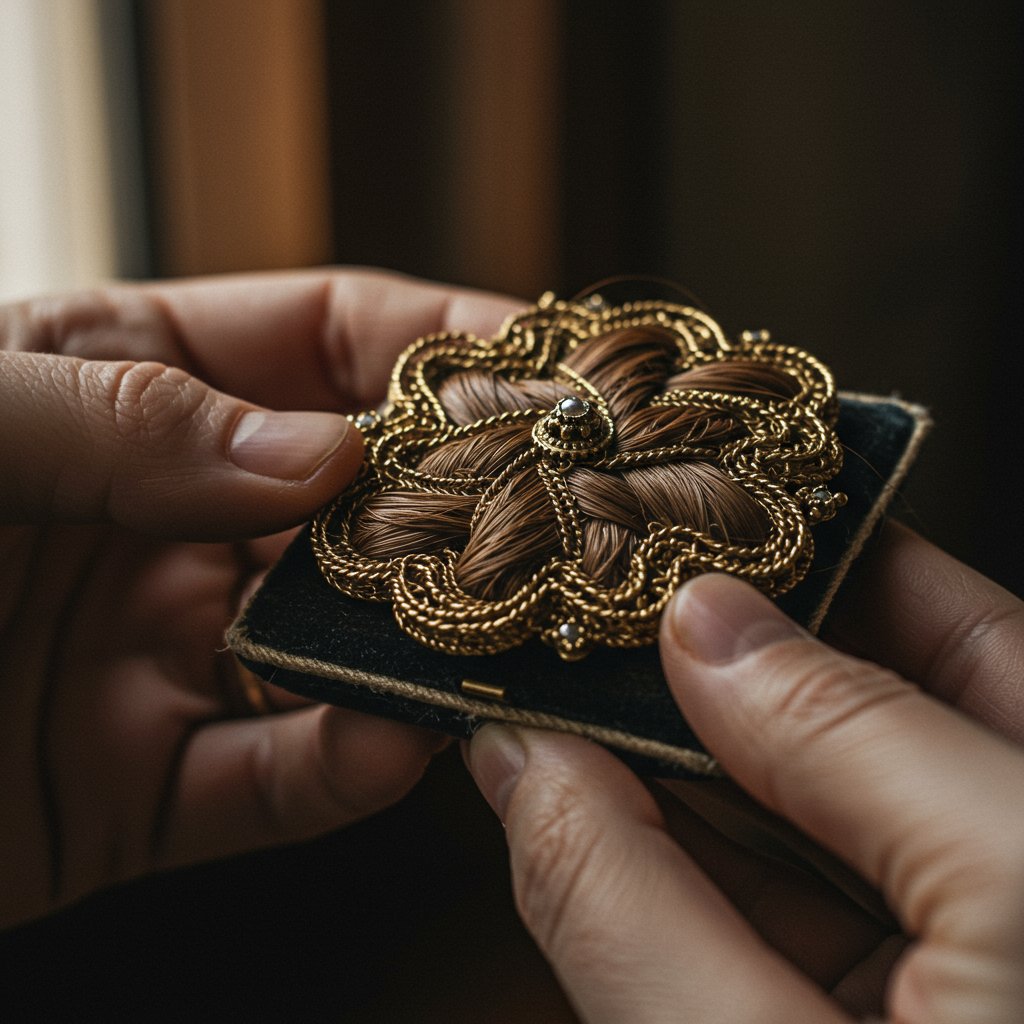 Victorian Hair Jewelry Detail