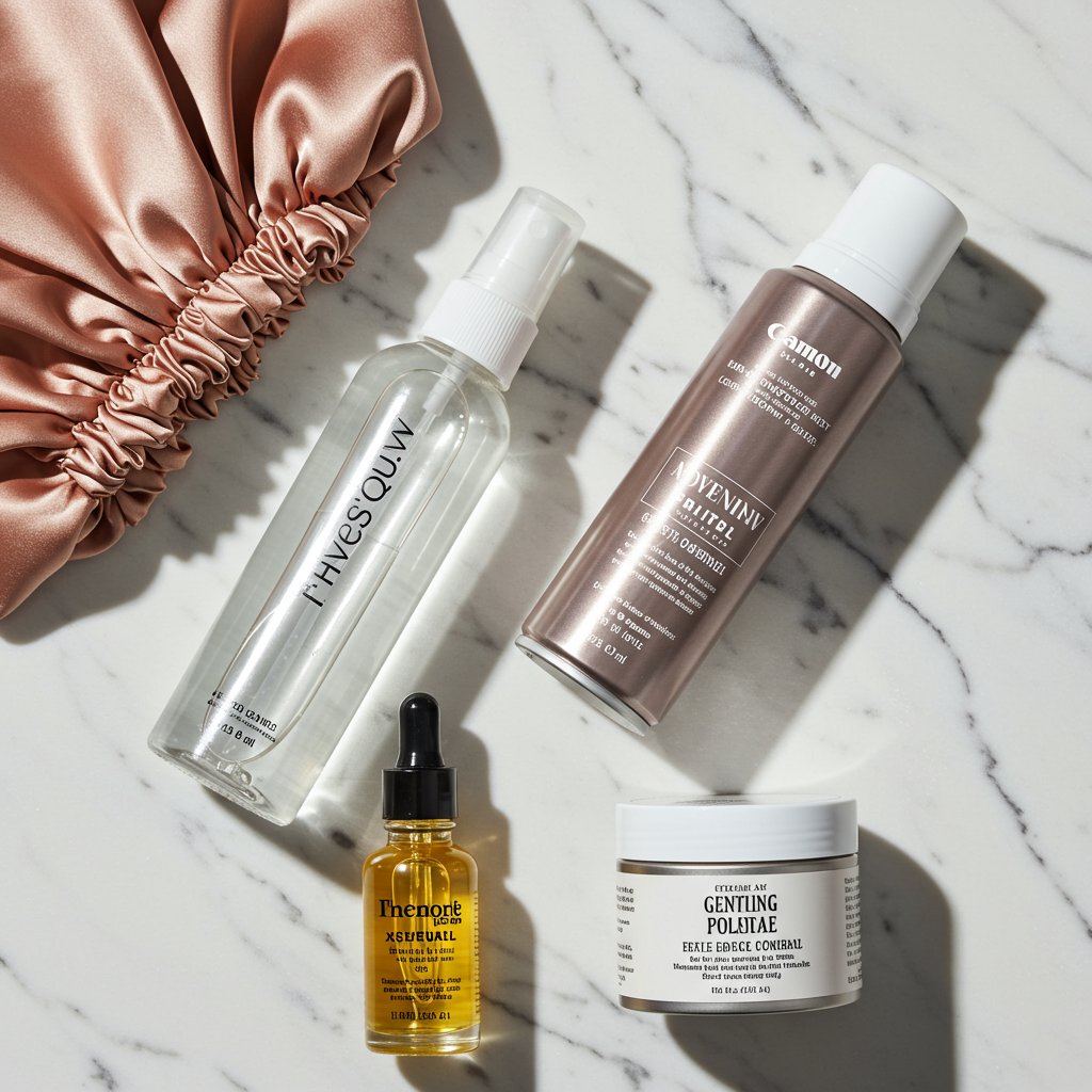 Knotless Braid Maintenance Products Flatlay