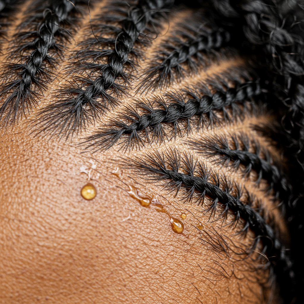 Macro Shot Of Healthy Scalp With Braids