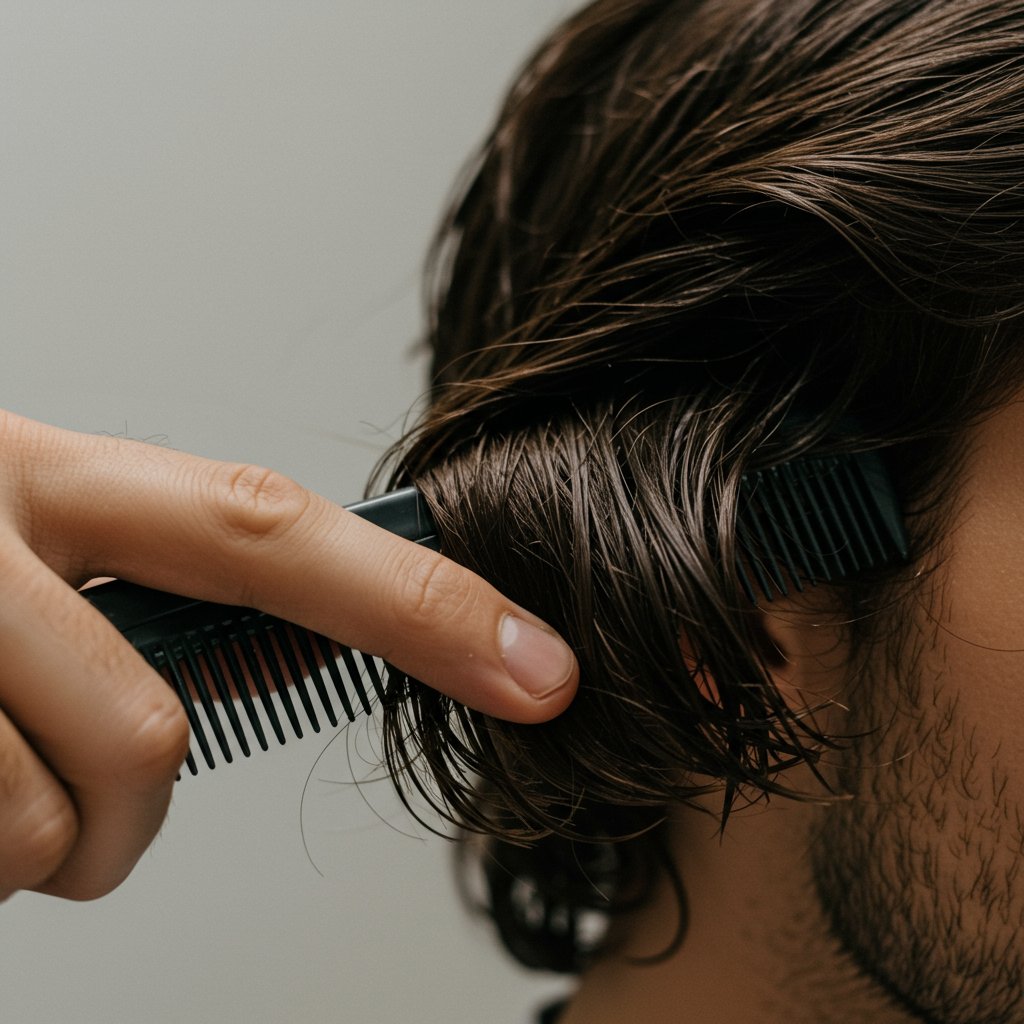 Man-Detangling-Long-Hair-With-Wide-Tooth-Comb