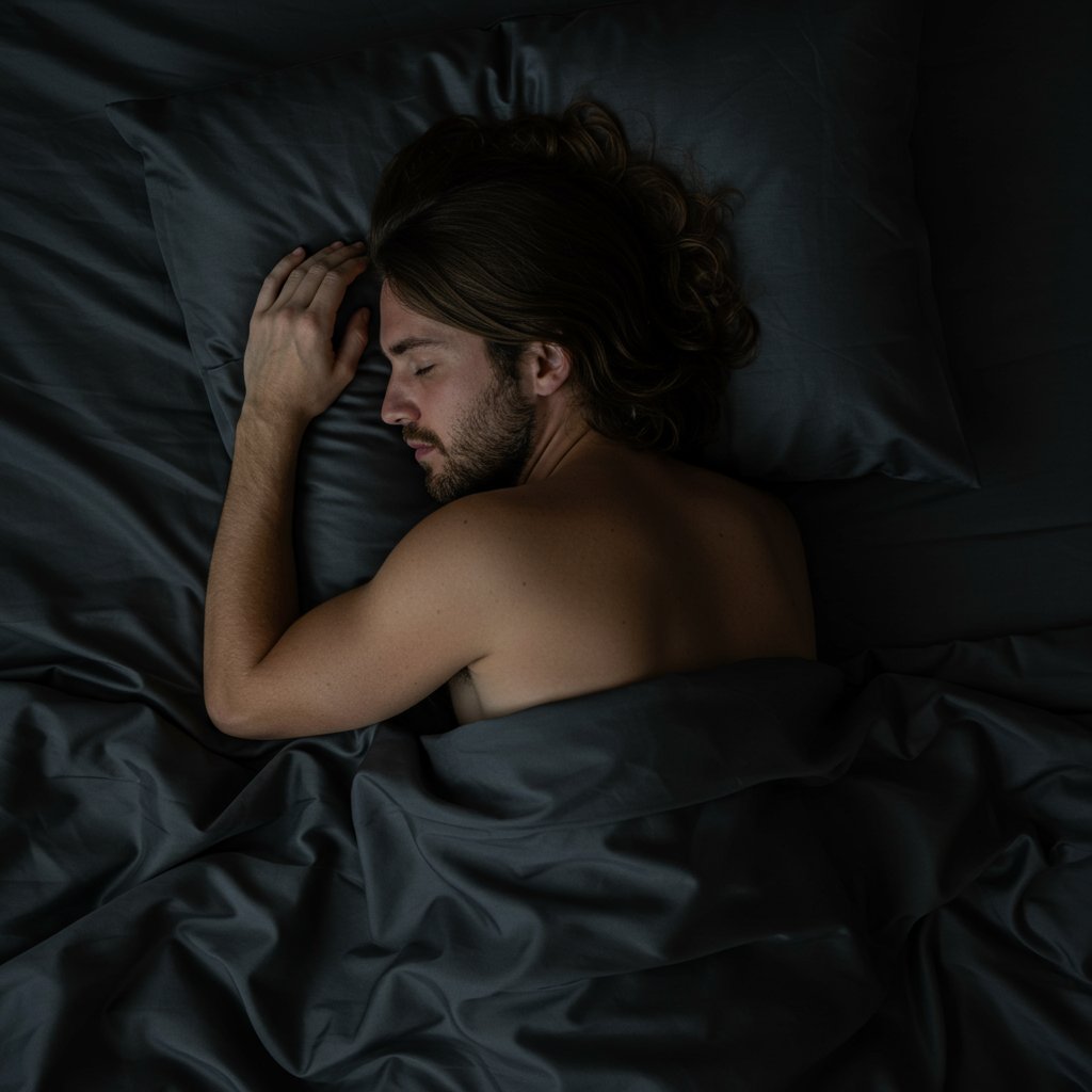 Man-With-Long-Hair-Sleeping-On-Satin-Pillowcase