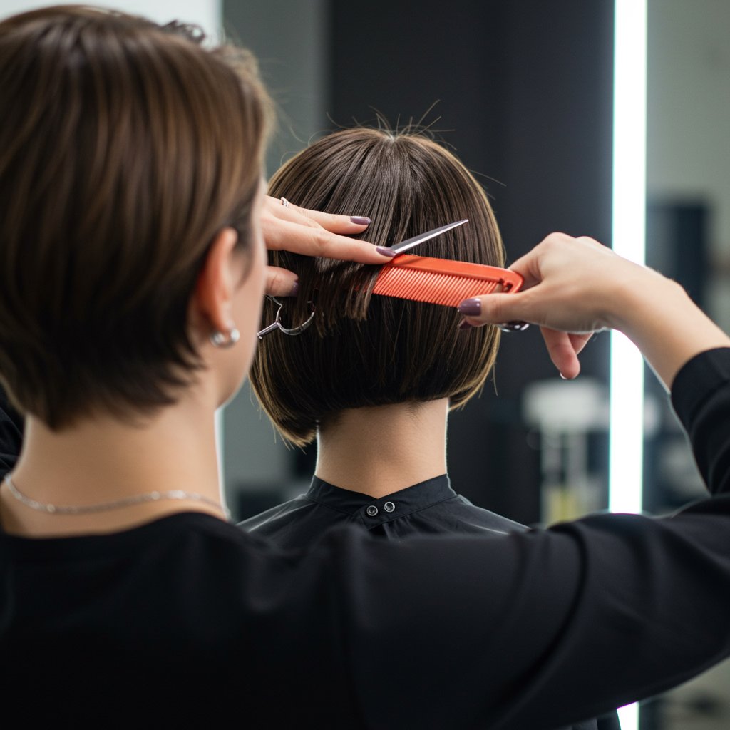 Stylist-Creating-Blunt-Bob-Haircut