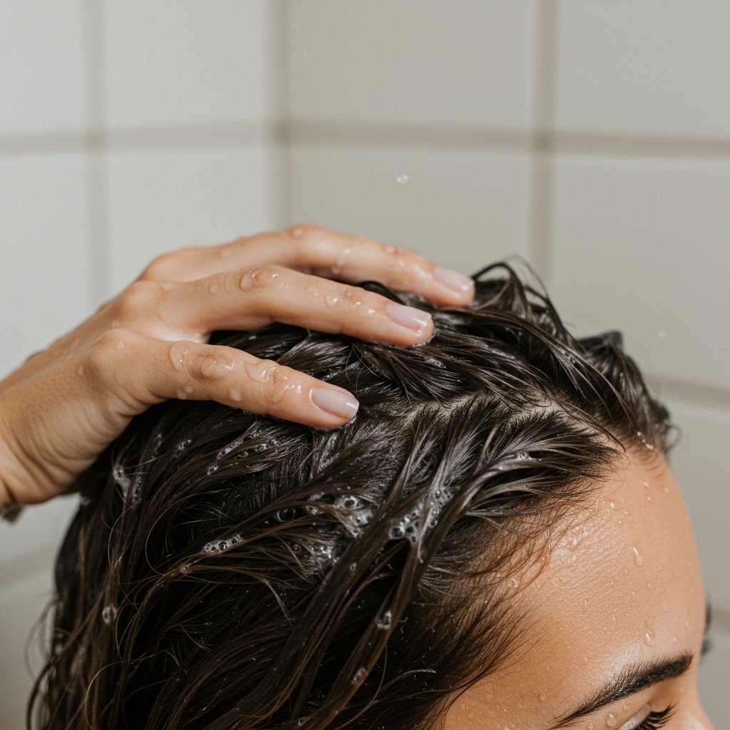 Volumizing-Shampoo-Lathering-In-Shower