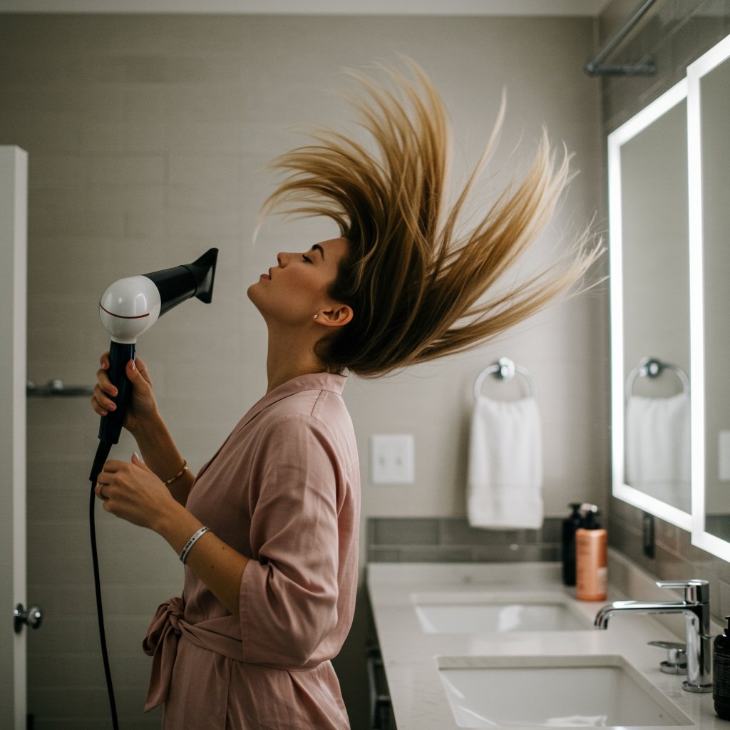 Woman-Blow-Drying-Hair-Upside-Down