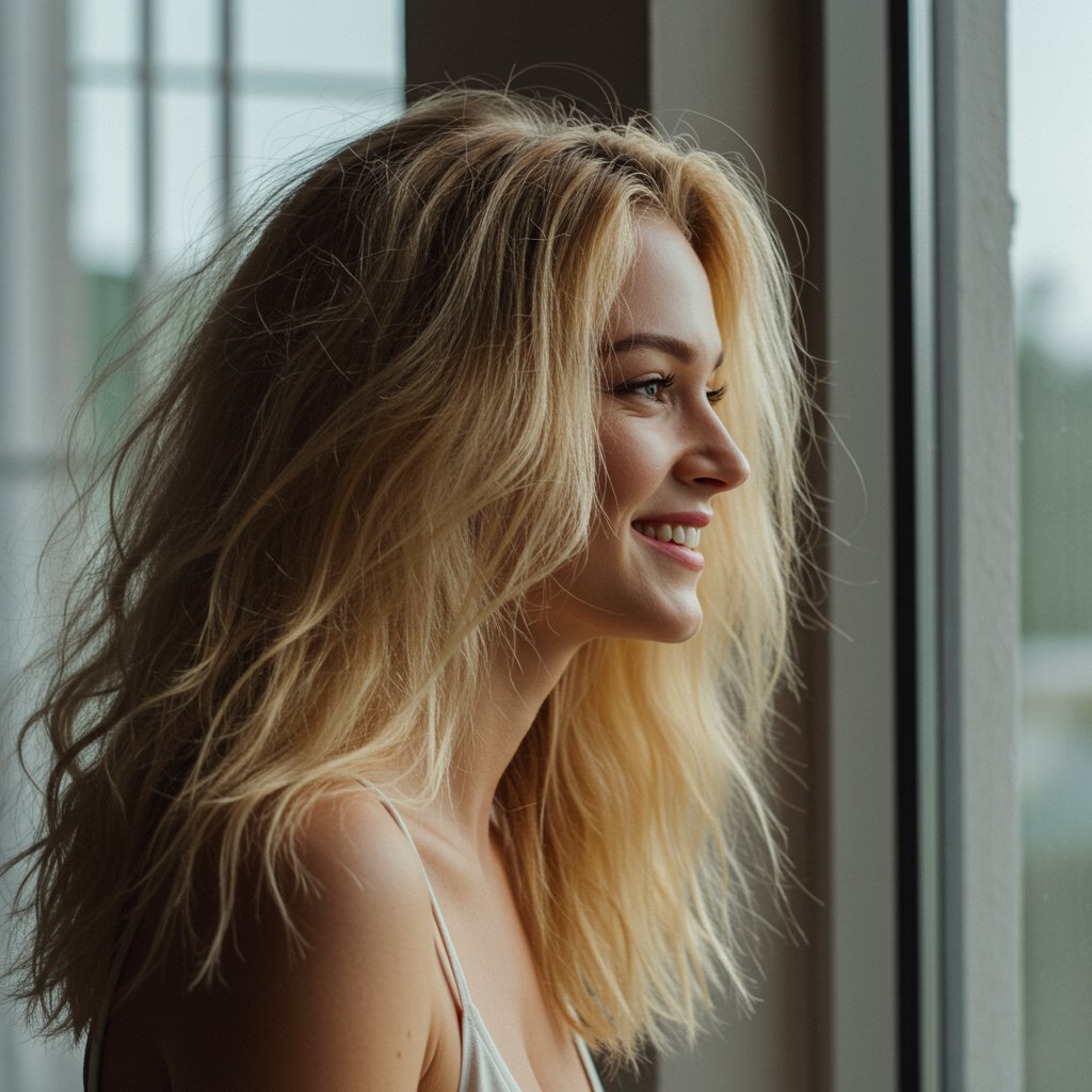 Woman-With-Voluminous-Fine-Hair-By-Window