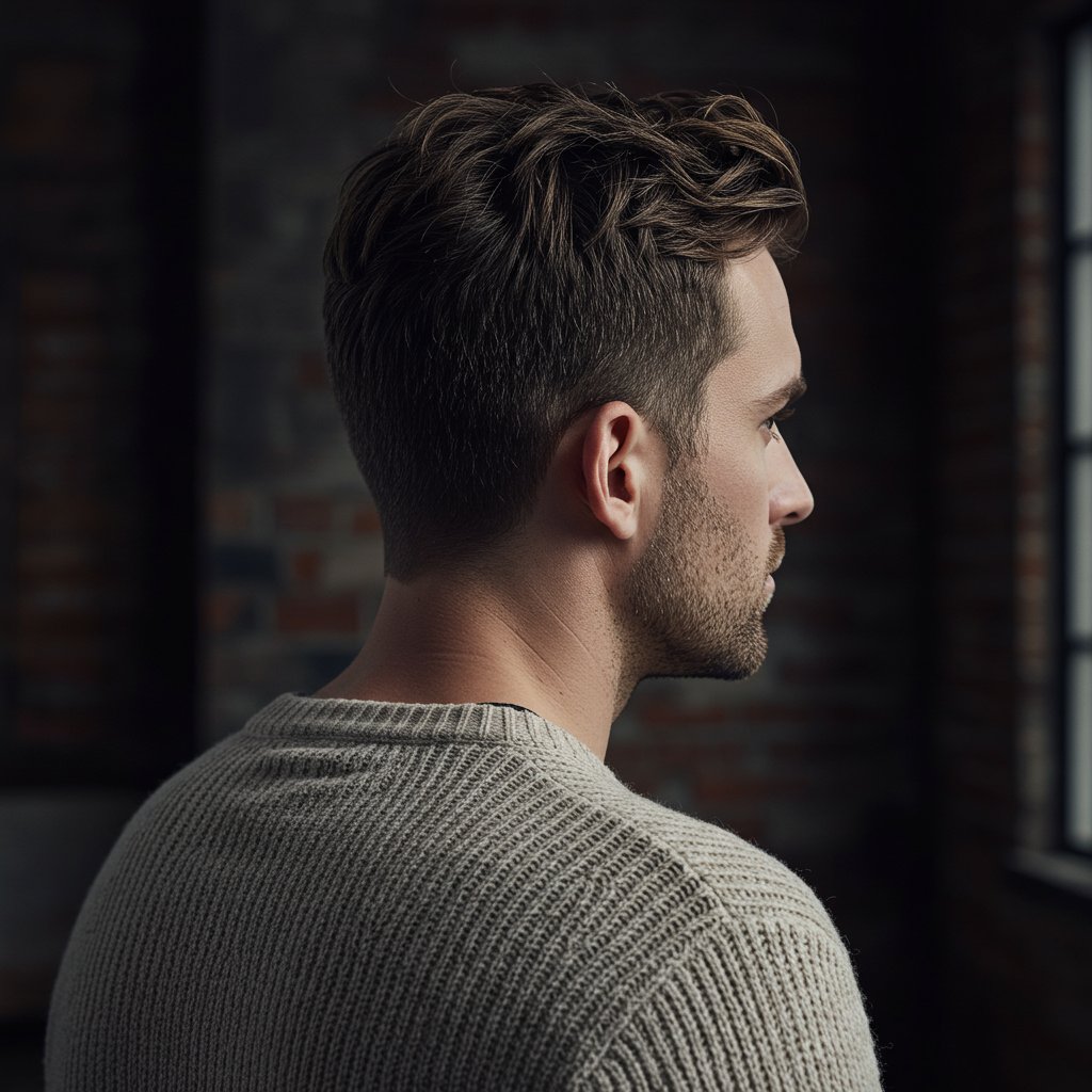 Man-Showing-Textured-Crop-From-Back