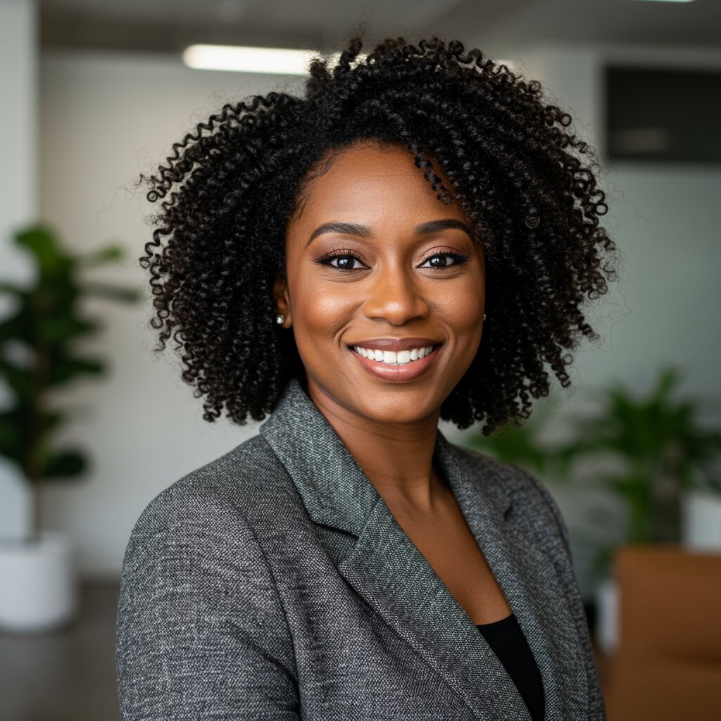 Professional Woman With Afro In Office