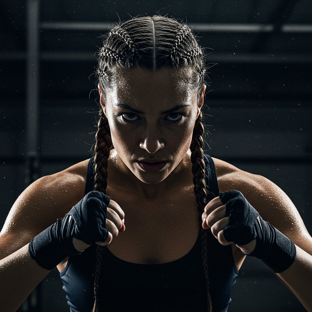 Athlete With Sharp Boxer Braids