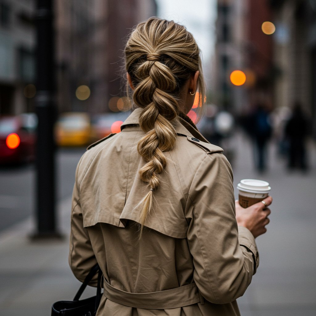 Woman With Stylish Braided Ponytail