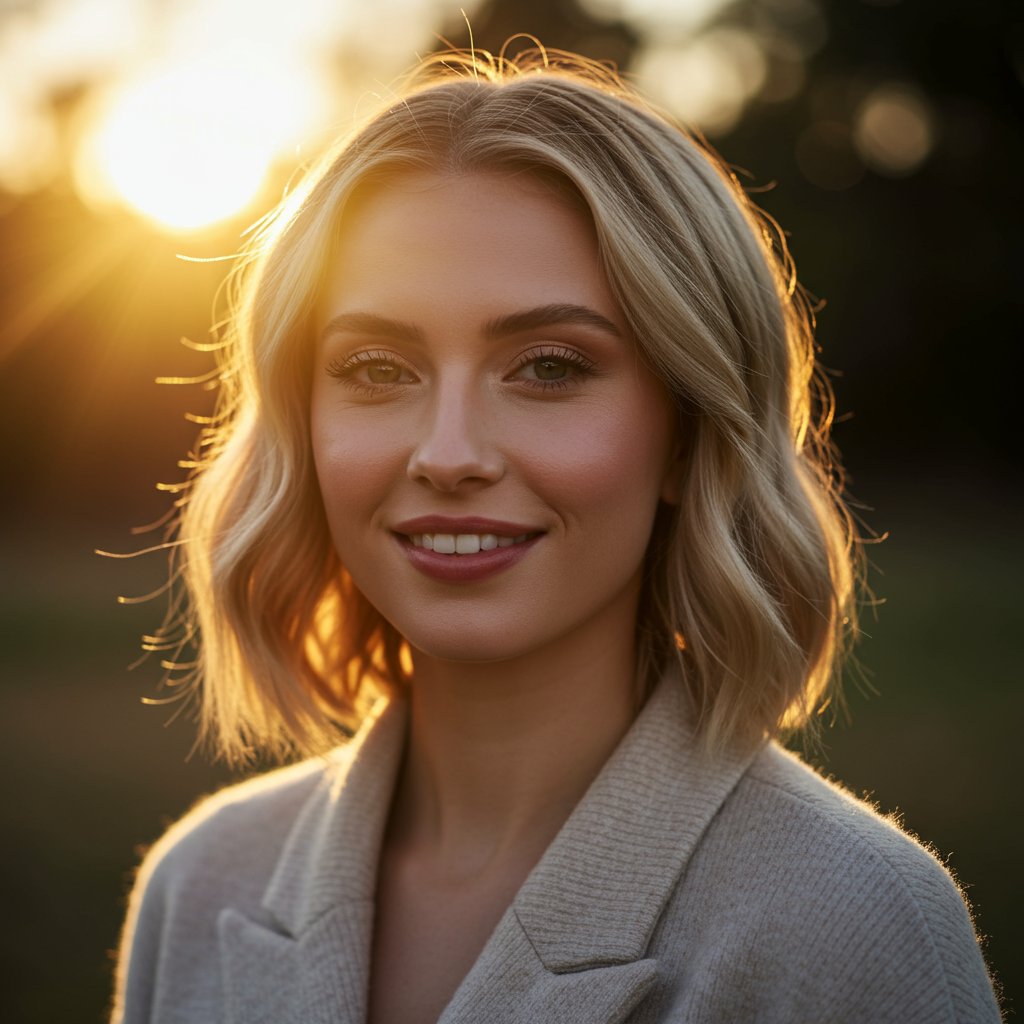 Woman With Money Piece Flattering Face Shape