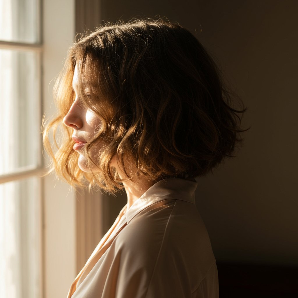 Woman With Elegant Collarbone Lob