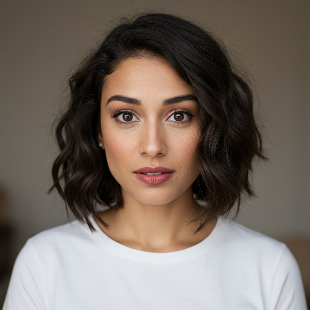 Woman-With-A-Bob-Looking-Inquisitively-At-The-Camera