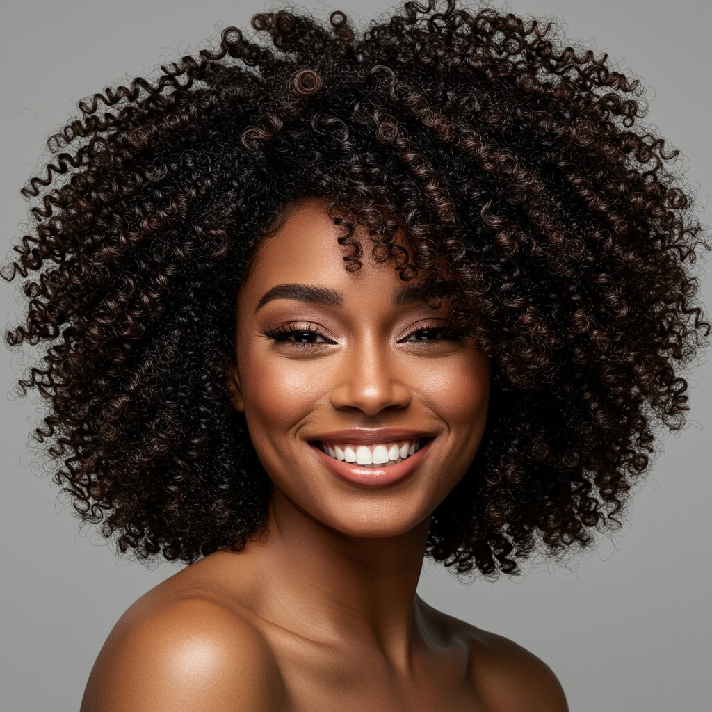 Joyful Woman With Curly Bob