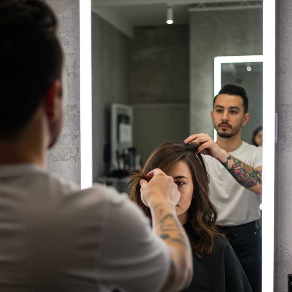 Stylist Consulting With Client
