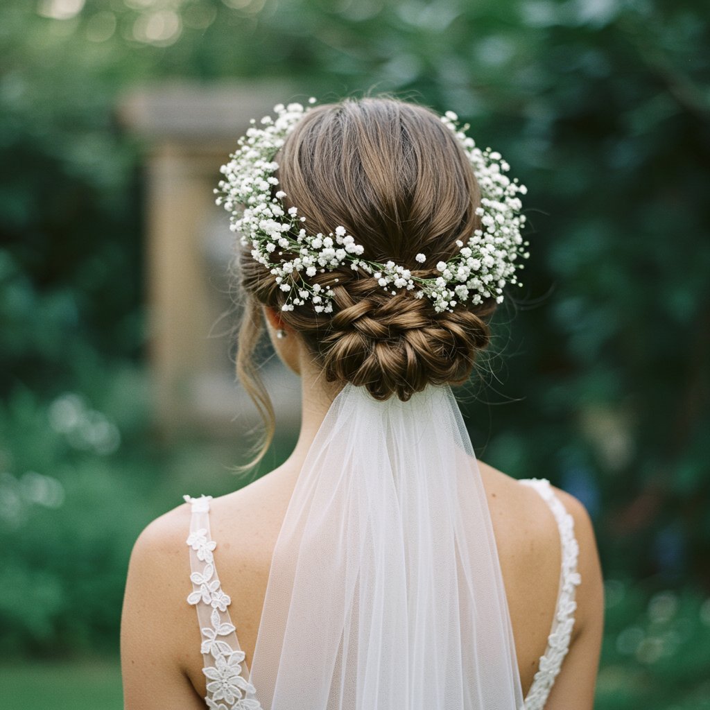 Bride With Romantic Crown Braid