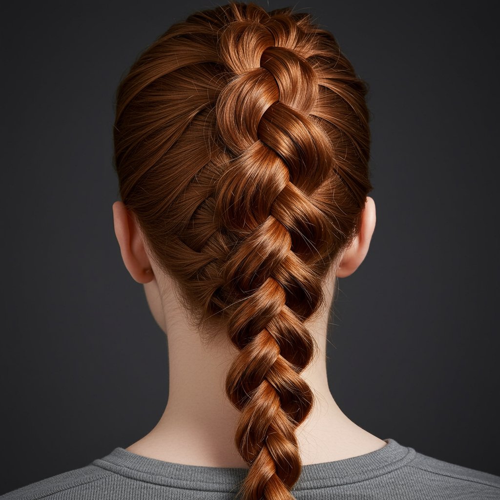 Elegant Dutch Braid Closeup