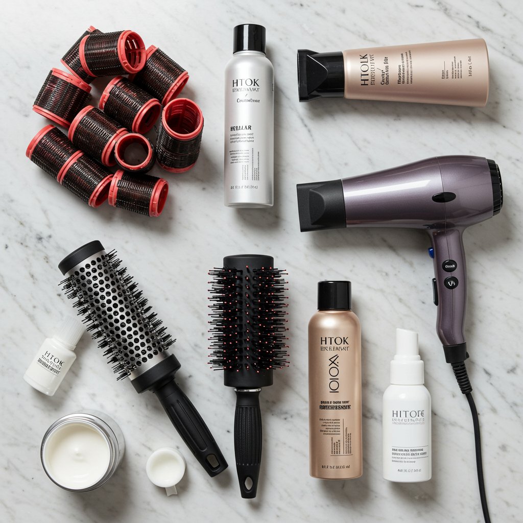 Hair Styling Tools Flatlay