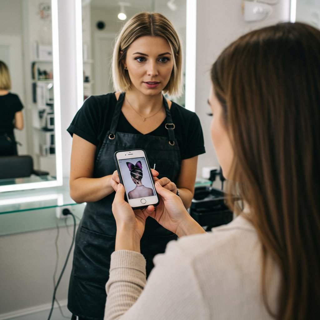 Hair Salon Consultation Butterfly Cut