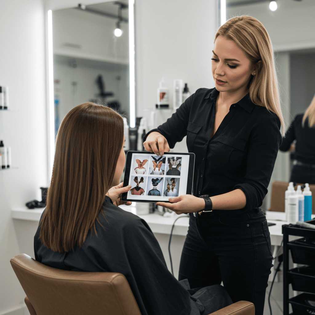 Salon Consultation for Butterfly Cut