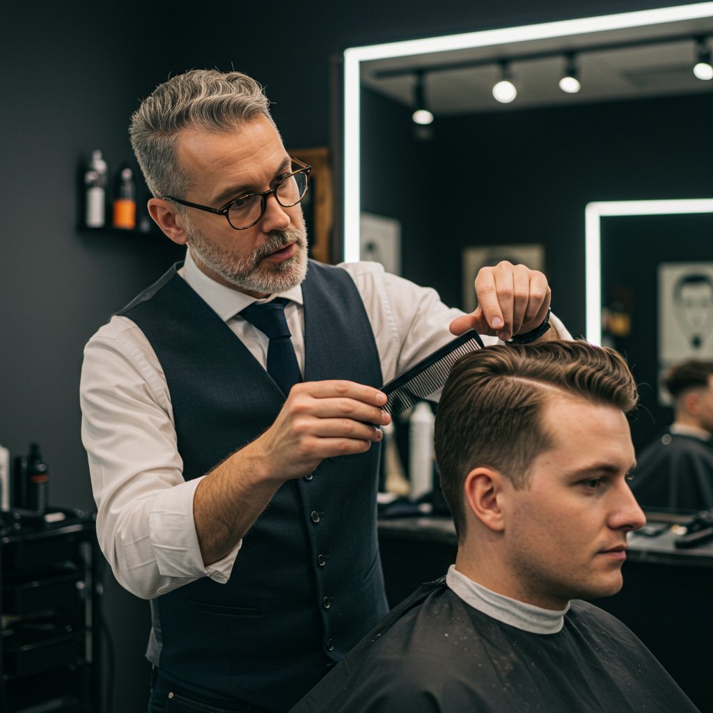 Stylist-Analyzing-Face-Shape