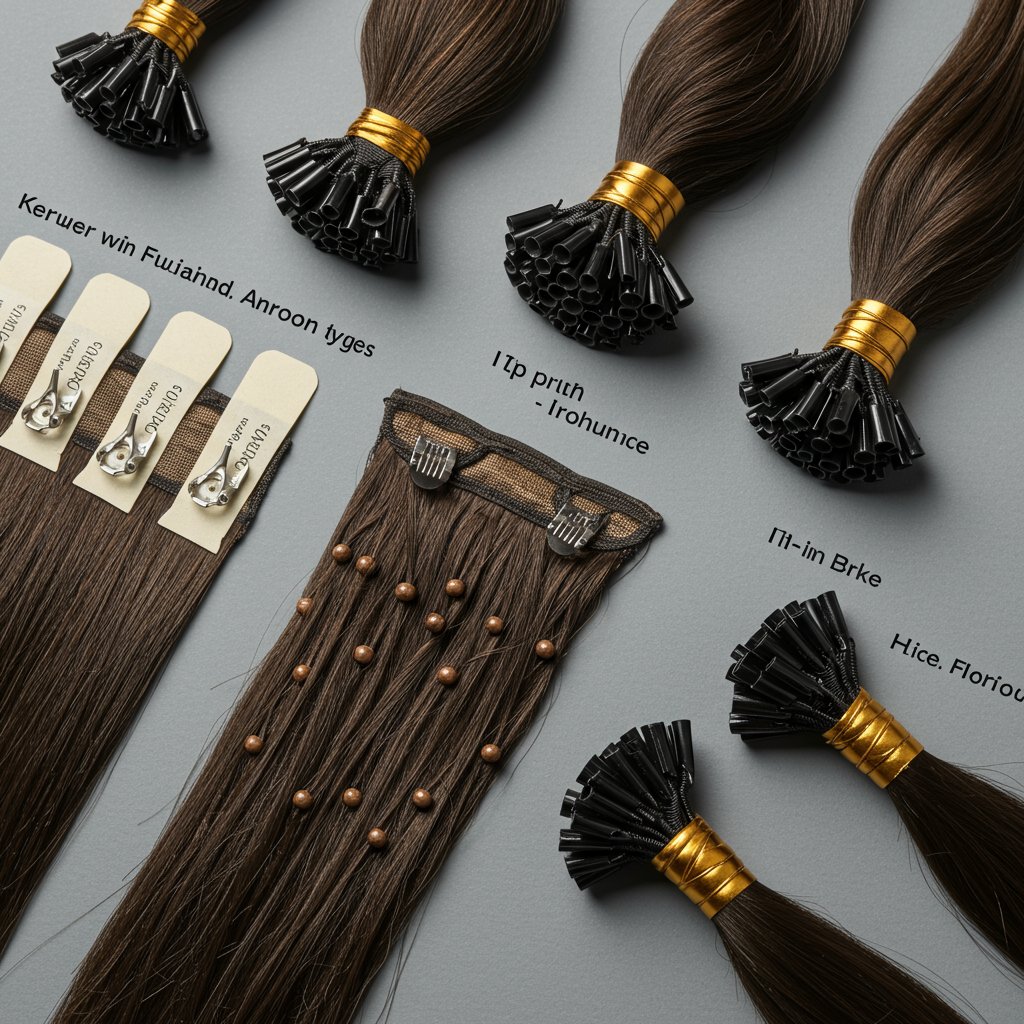 Various-Types-Of-Hair-Extensions-Displayed