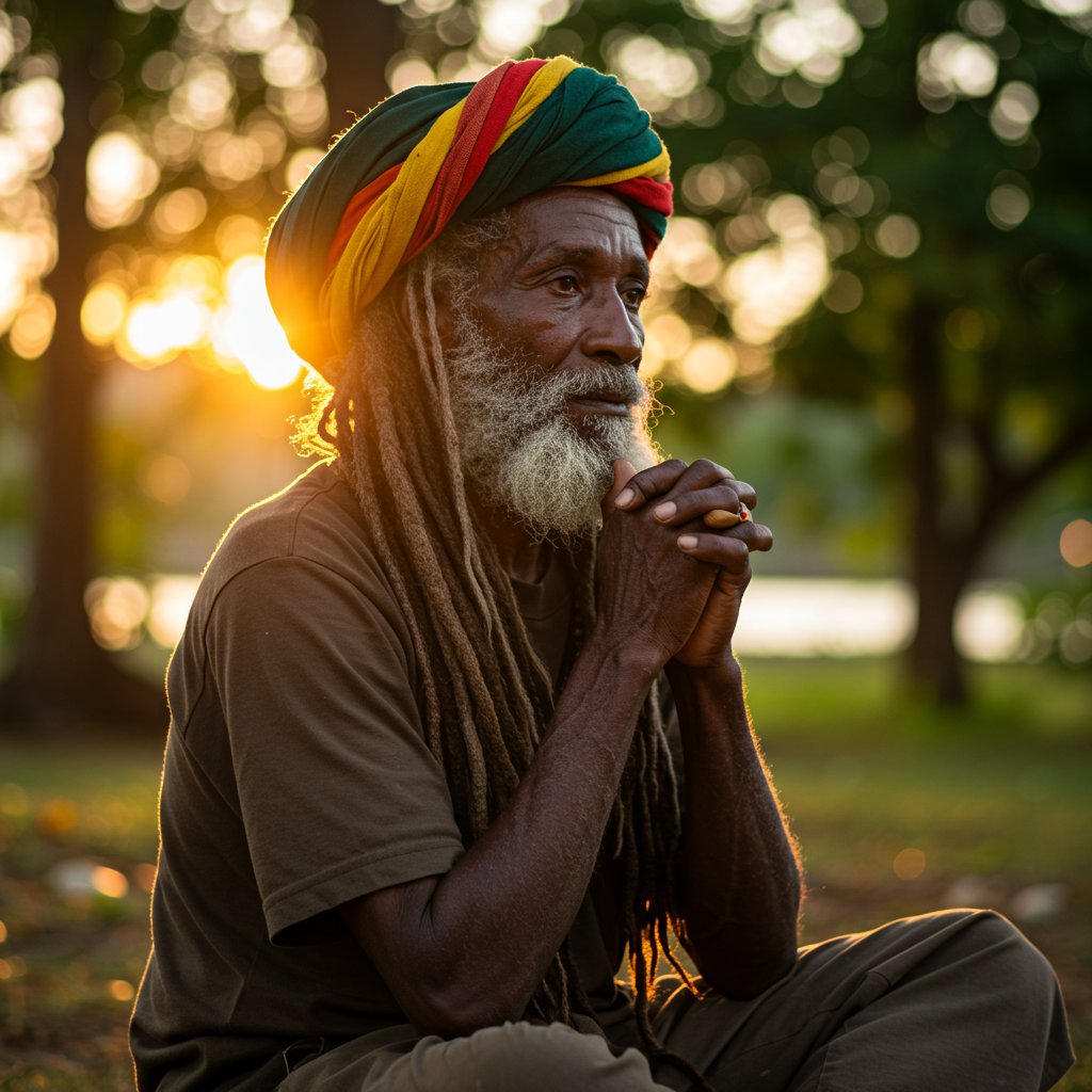 Rastafarian Elder In Meditation