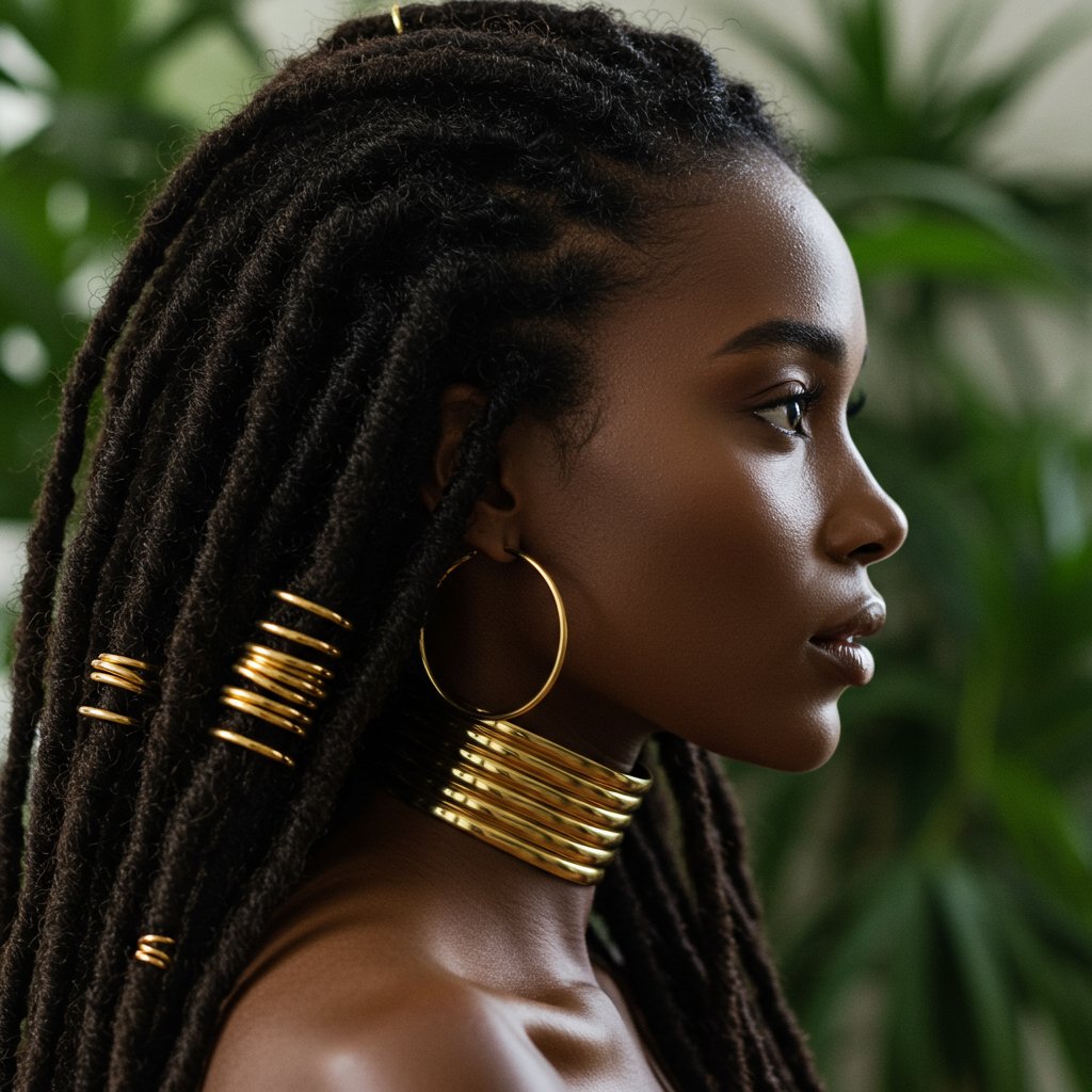 Woman With Adorned Locs Profile