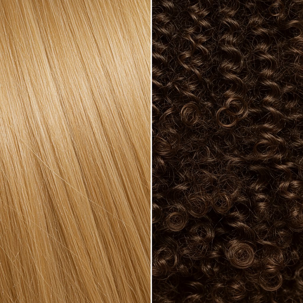 Split View Straight And Curly Hair