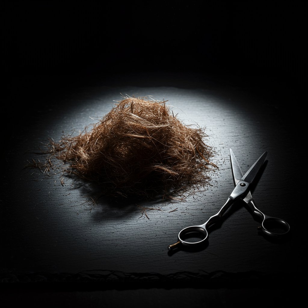Uneven Hair Clippings Symbolizing Mistake