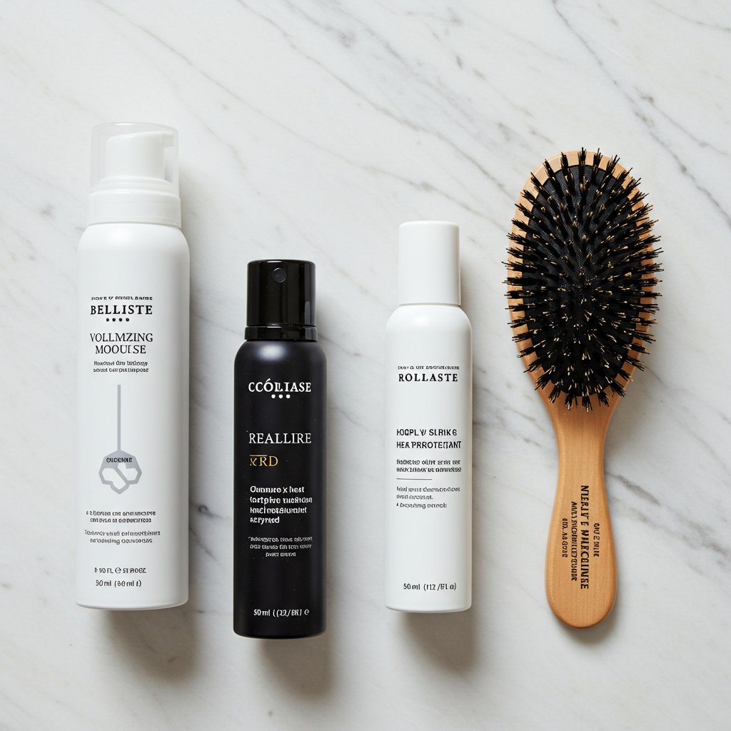 Flatlay-Of-Hairstyling-Products