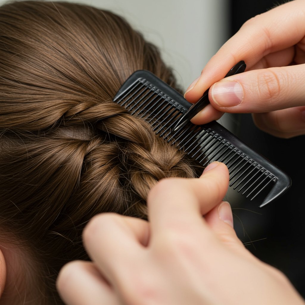 Close Up Fixing French Twist Mistake