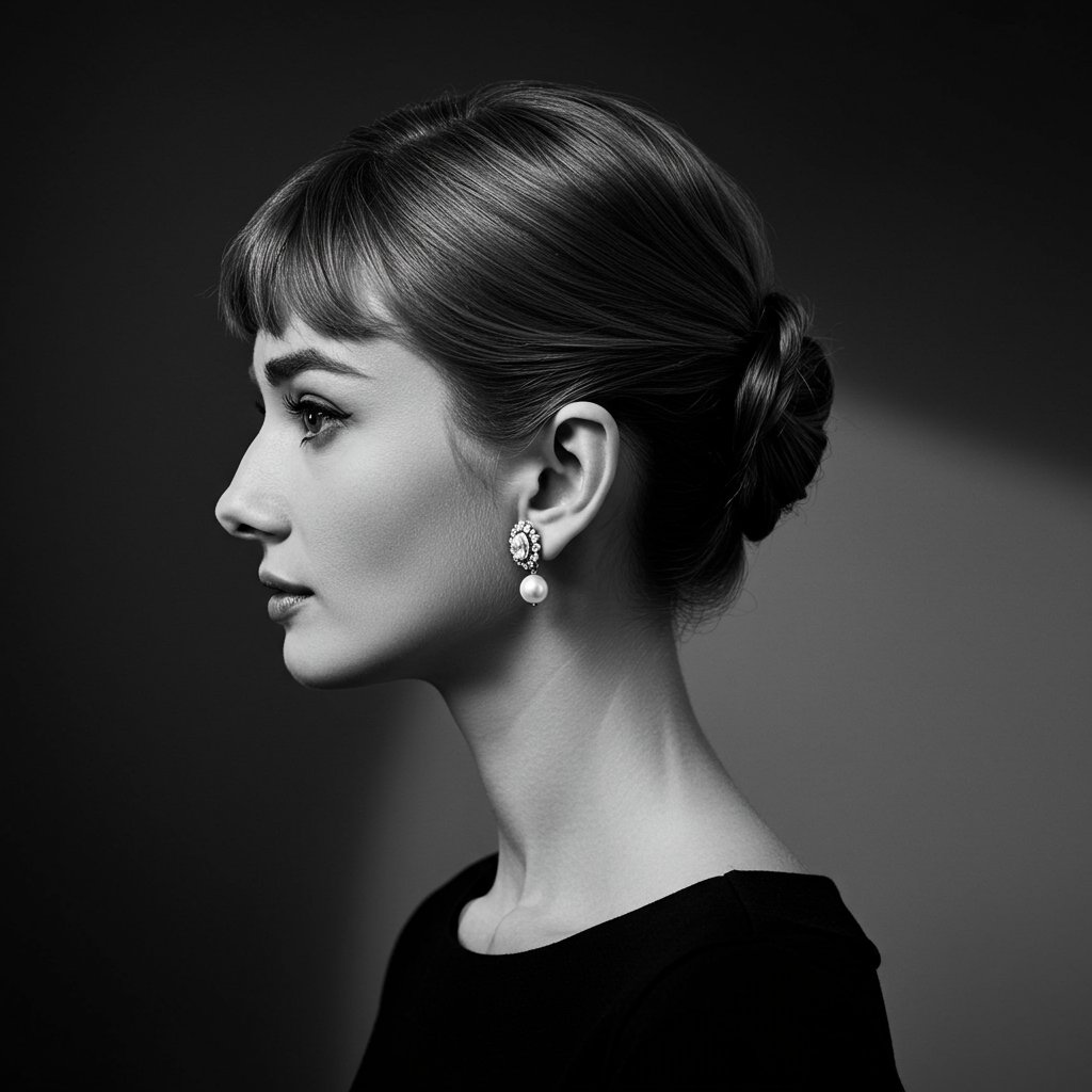 Vintage Style French Twist Black And White