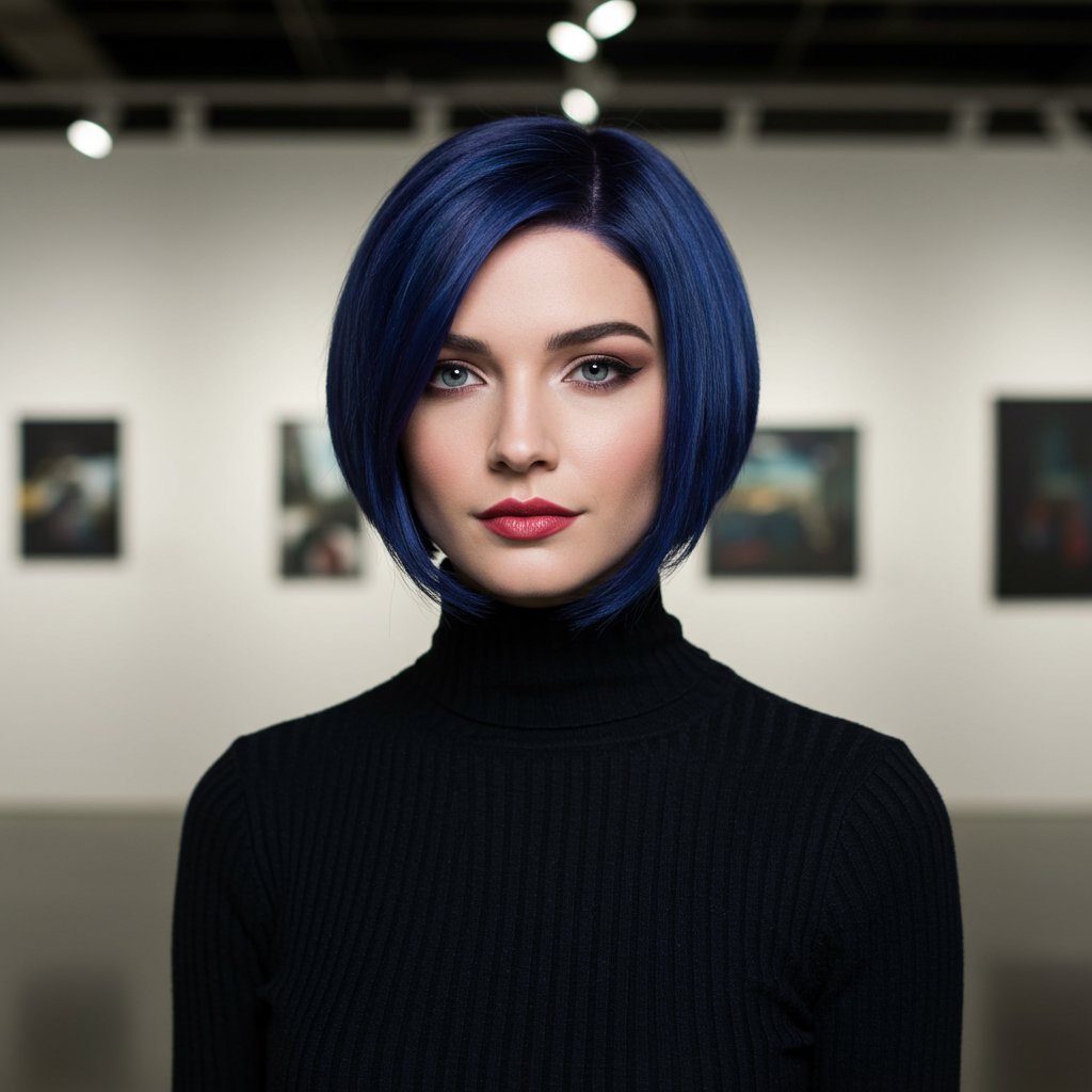 Sapphire Jewel Tone Bob Haircut